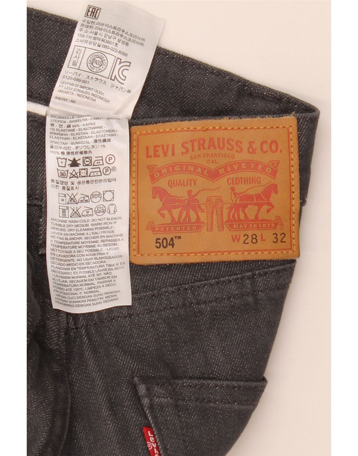 Levi's Uomo 504 Jeans dritti W28 L32 Cotone grigio
