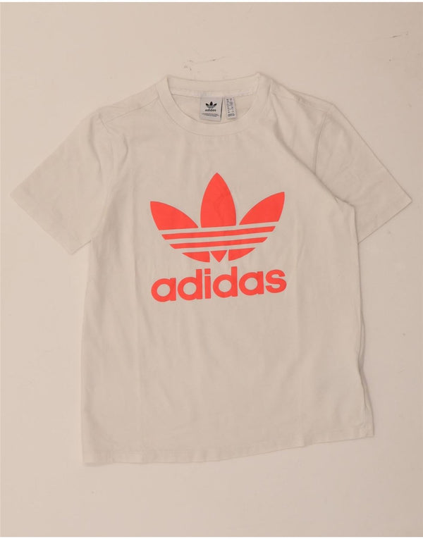 T-shirt grafica da donna Adidas Top UK 10 piccola in cotone bianco