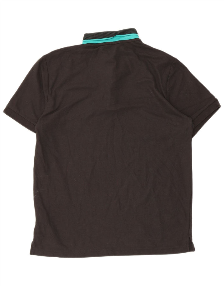 Polo Puma da uomo in cotone color block medio nero