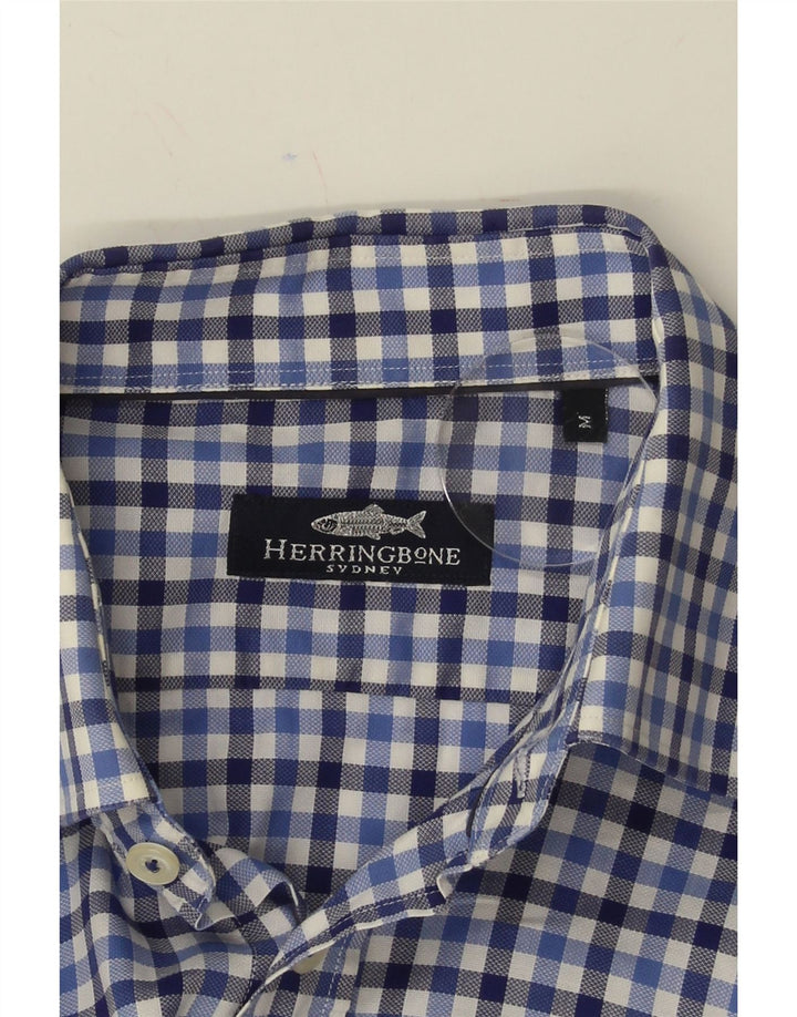 VINTAGE Mens Shirt Medium Blue Gingham Vintage Vintage and Second-Hand Vintage from Messina Hembry 