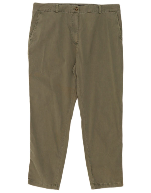 Pantaloni chino slim da donna Marks & Spencer UK 16 Large W38 L28 Cotone kaki