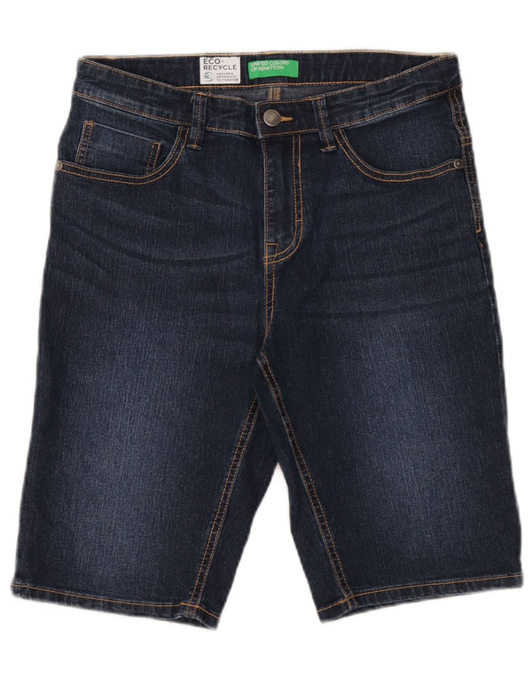 Pantaloncini di jeans da bambino Benetton 11-12 anni 2XL W28 Blu Cotone