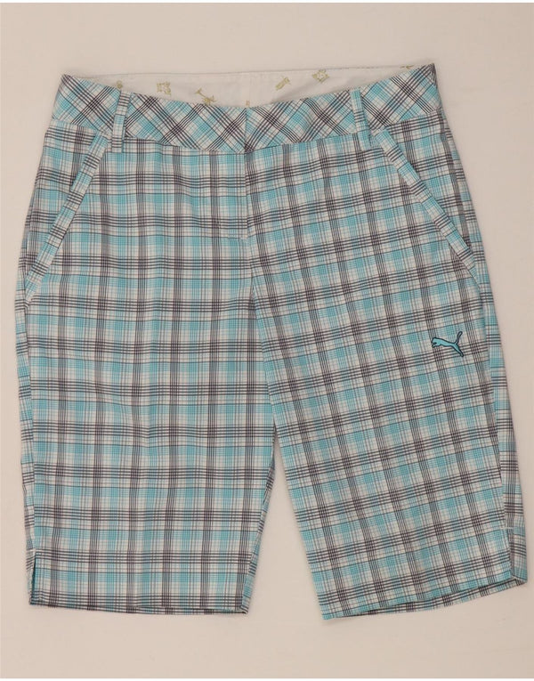 Pantaloncini chino da uomo Puma UK 8 Small W28 blu a quadri
