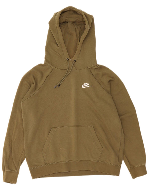 Felpa con cappuccio oversize da donna Nike UK 10 Small in cotone kaki