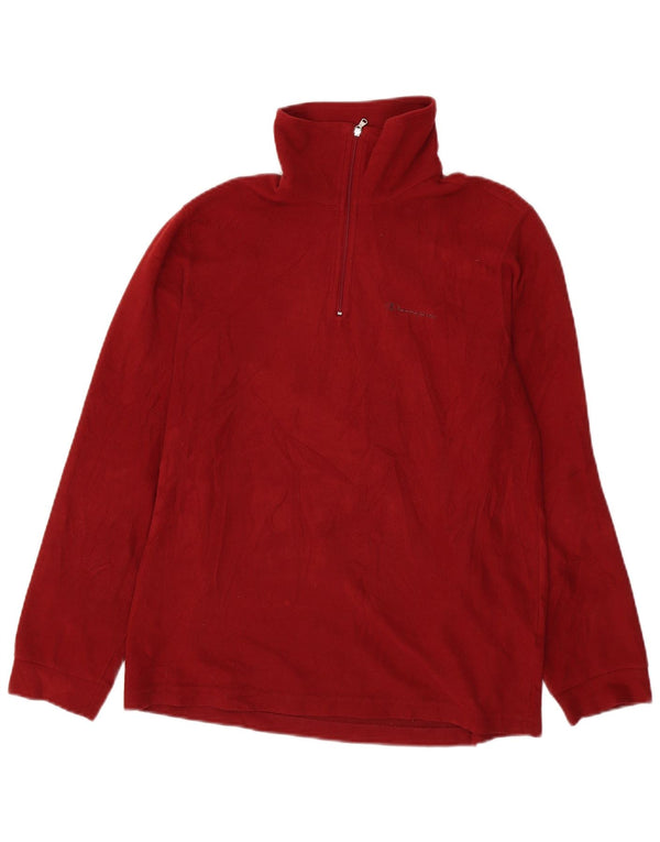 Maglione in pile da uomo con zip e collo Champion, poliestere rosso medio
