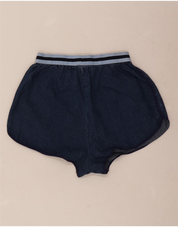 Pantaloncini di jeans da donna Cerruti 1881 W26 piccoli in cotone color block blu navy