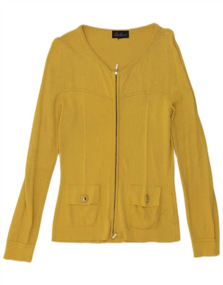 Maglione cardigan da donna Luisa Spagnoli UK 14 giallo medio