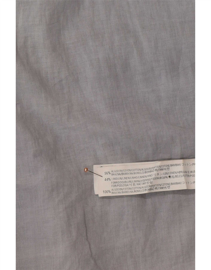 Soprabito aperto da donna Zara UK 16 grande cotone geometrico blu navy