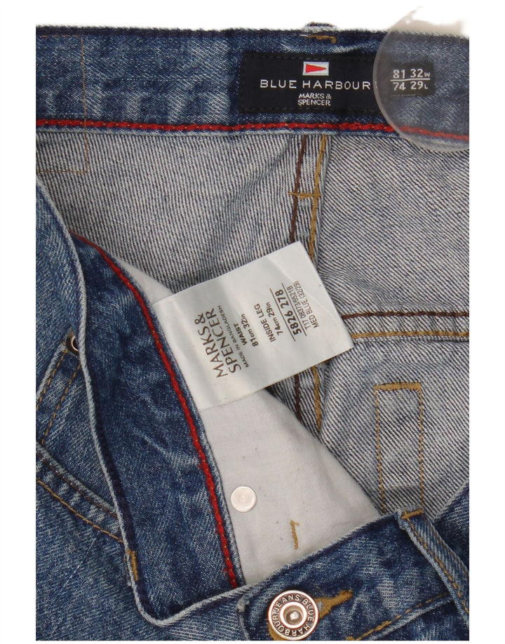 Jeans dritti da uomo Marks & Spencer Blue Harbour W32 L29 cotone blu