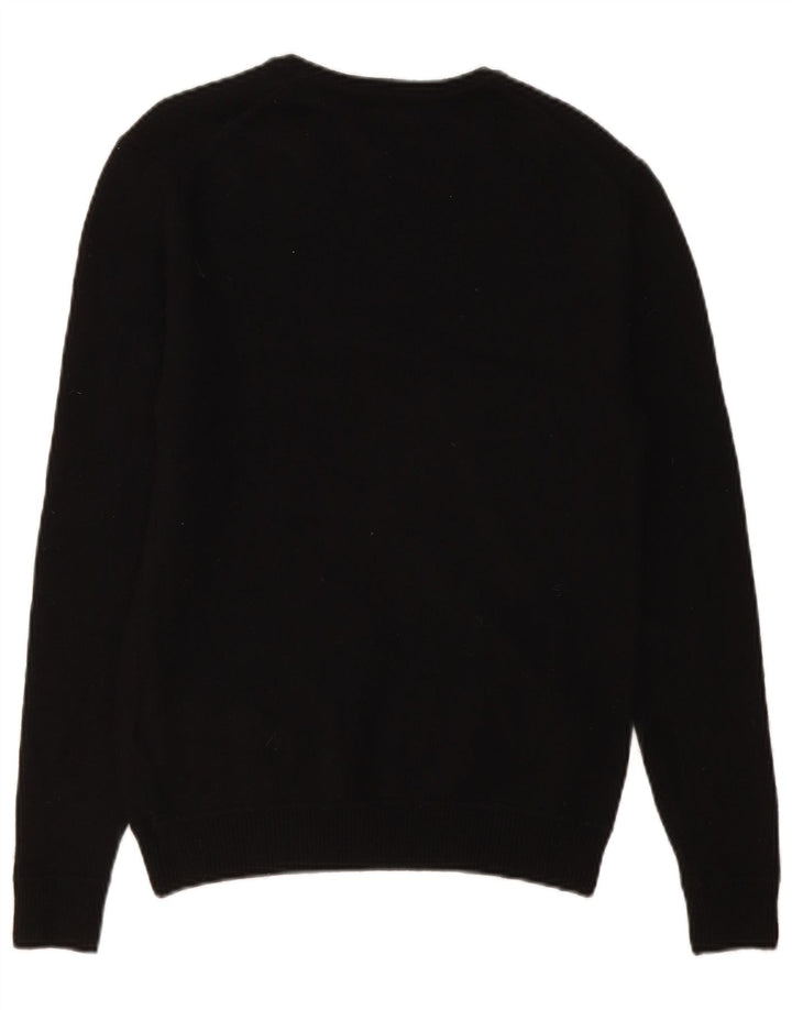 Maglione da uomo con scollo a barca Superdry in lana nera media
