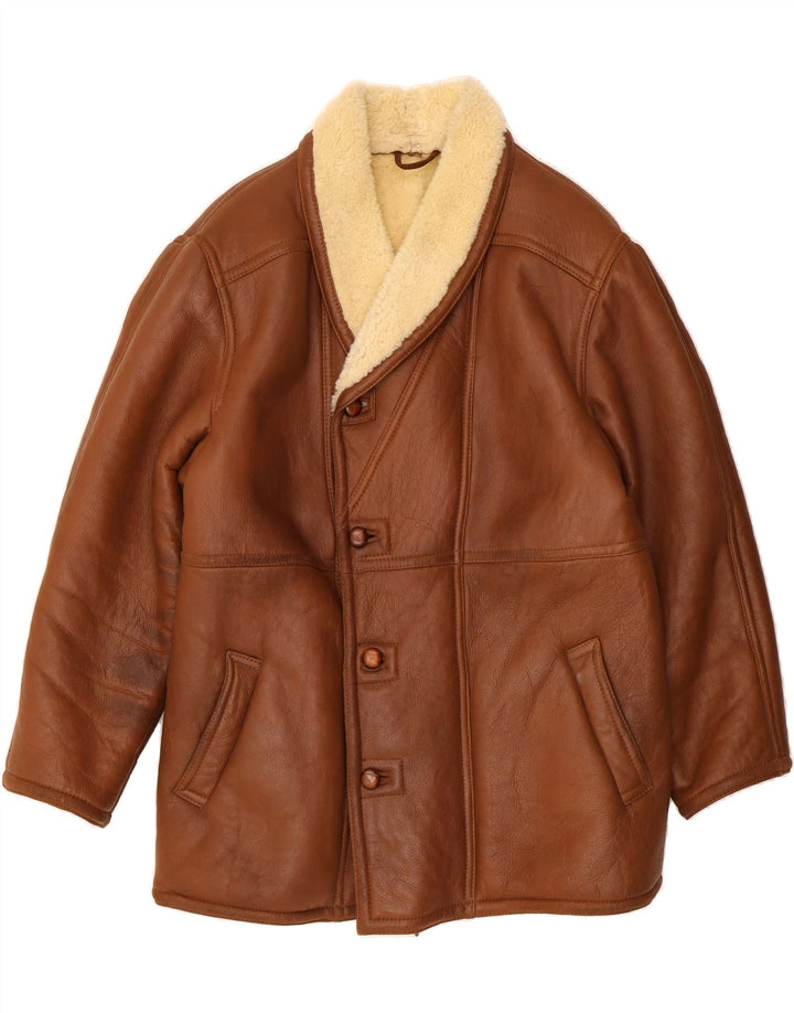 Giubbotto da uomo in shearling VINTAGE IT 52 XL Shearling marrone