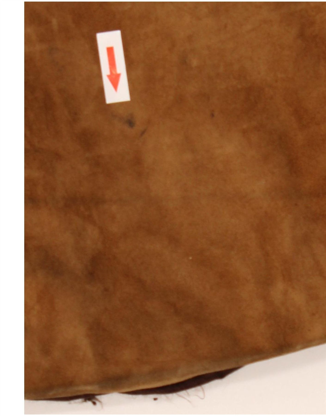 Giacca vintage in pelle scamosciata da donna UK 12 Colorblock marrone medio