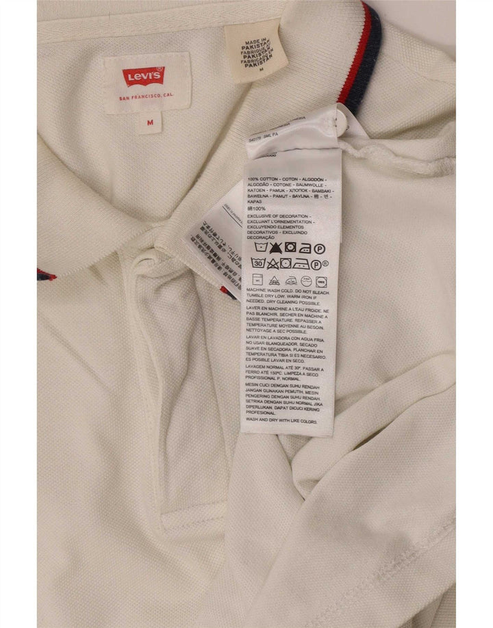 Polo Levi's da uomo in cotone a righe bianche medie
