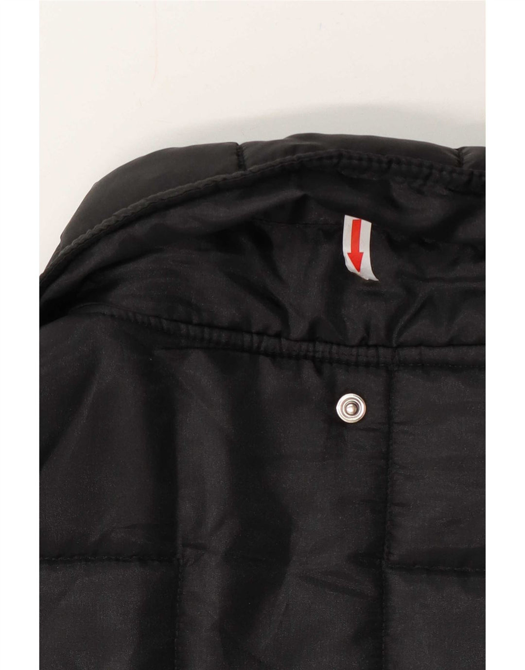Cappotto imbottito da donna vintage UK 14 grande nylon nero
