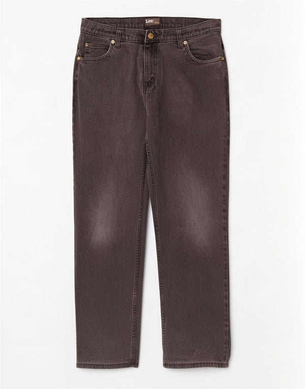 Lee Mens Brooklyn Straight Jeans W33 L31 Black Cotton