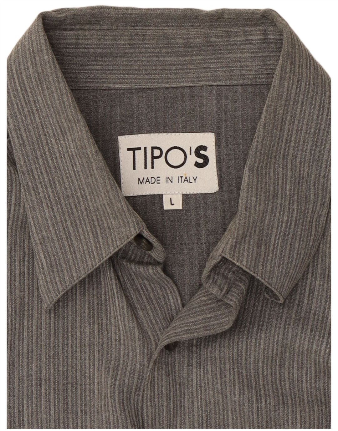 Camicia da uomo in flanella Tipo' S grande gessato grigio