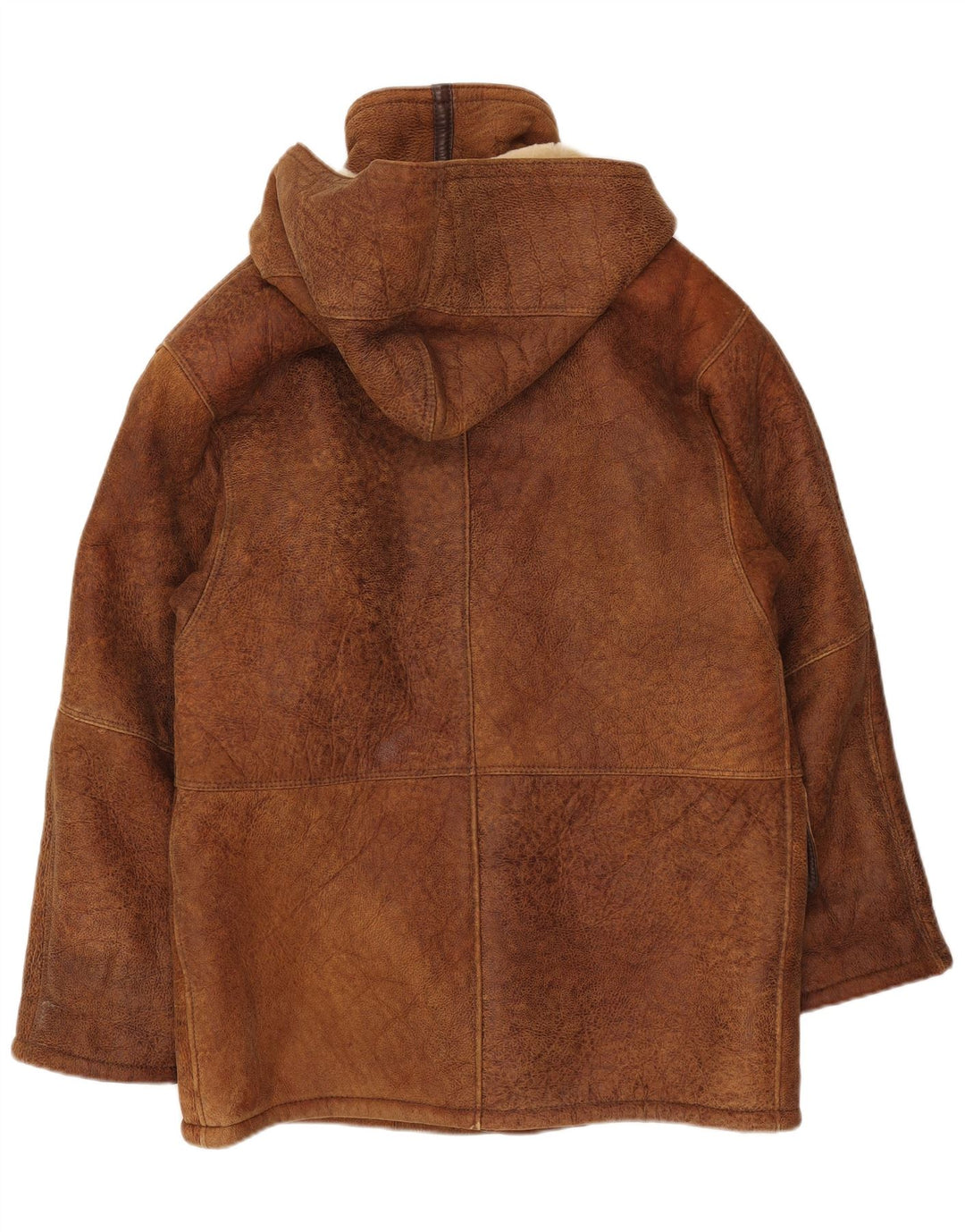 Giubbotto in montone con cappuccio da uomo VINTAGE IT 50 Shearling grande marrone