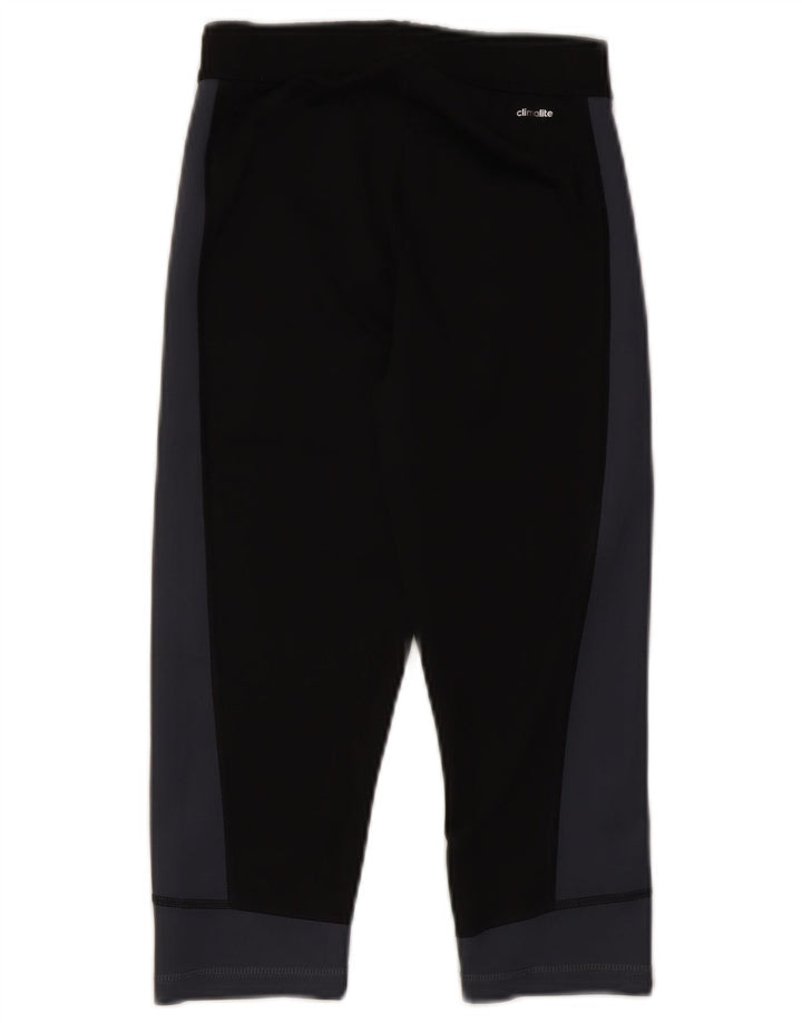 Leggings Capri da donna Adidas UK 8/10 Small Nero Colourblock Poliestere