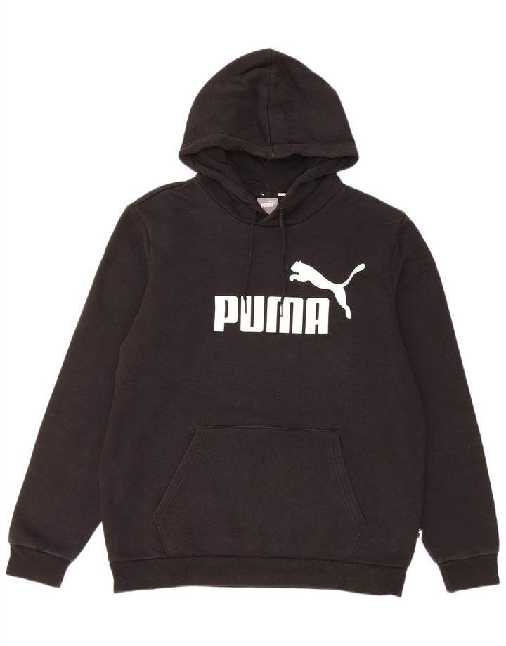 Felpa con cappuccio grafica da uomo Puma, cotone nero medio