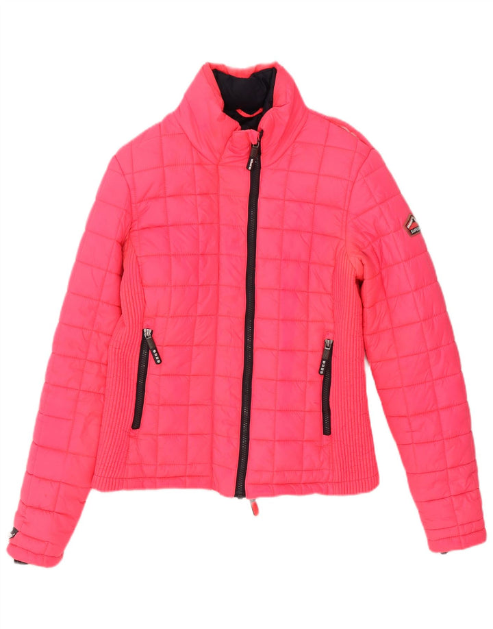 Giacca imbottita trapuntata da donna Superdry UK 14 Sport in poliestere rosa medio