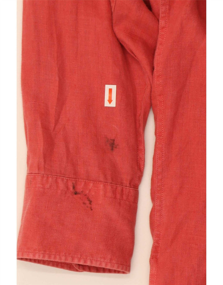 Camicia slim fit da uomo Hugo Boss XL lino rosso