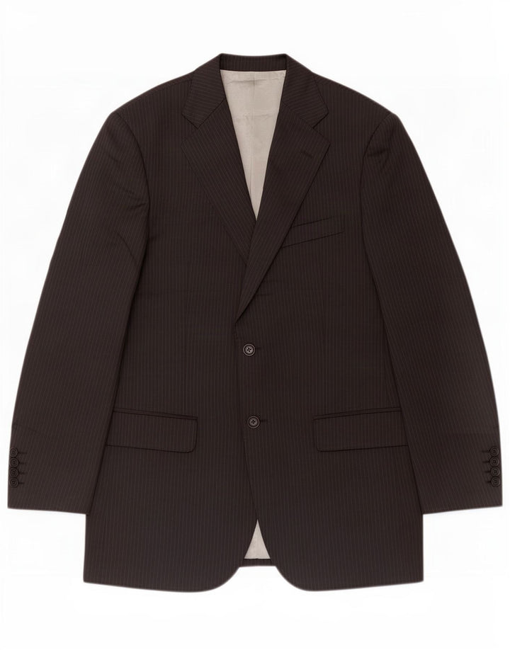 Giacca blazer a 2 bottoni da uomo Marks & Spencer UK 38 gessato medio nero
