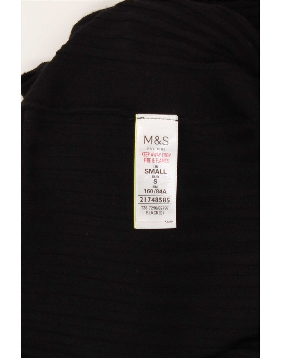 Maglione cardigan aperto lungo da donna Marks & Spencer UK 10 piccolo nero