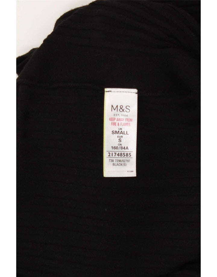 Maglione cardigan aperto lungo da donna Marks & Spencer UK 10 piccolo nero