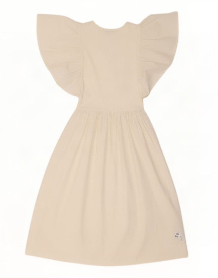 Abito T-shirt da donna Zara UK 12 Poliestere bianco medio
