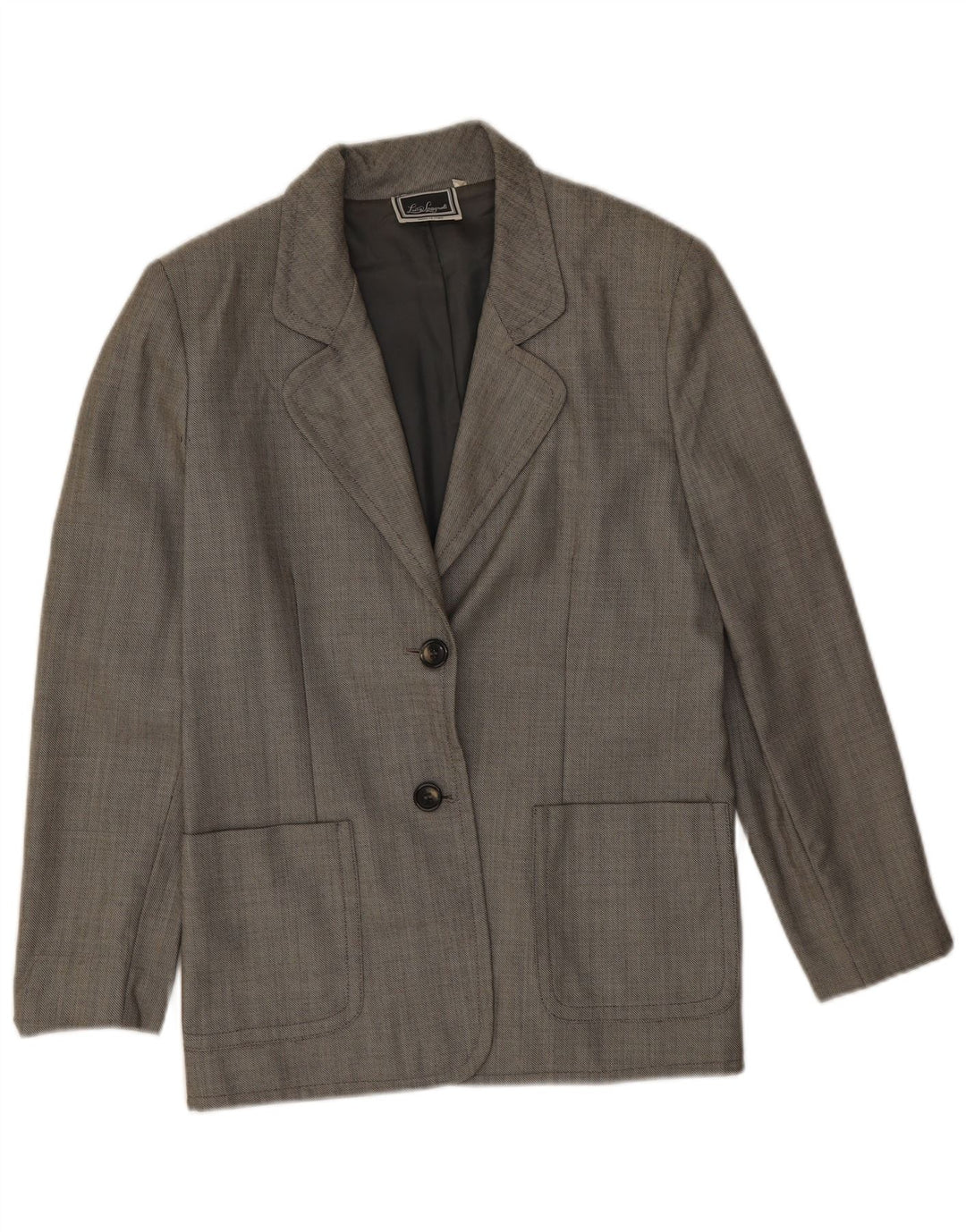 Giacca Blazer a 2 Bottoni da Donna Luisa Spagnoli IT 44 Lana Grigio Medio