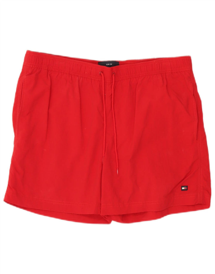 Pantaloncini da bagno slim fit da uomo Tommy Hilfiger XL rosso poliammide