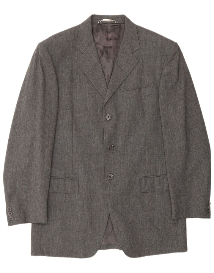 Giacca blazer a 3 bottoni da uomo Dolce & Gabbana IT 50 grande in viscosa grigia