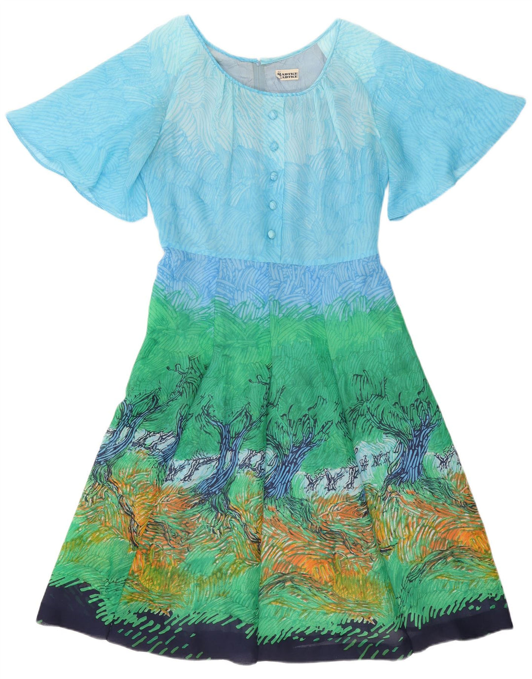 Abito a trapezio da donna con motivo astratto Radtke EU 42 grande multicolore