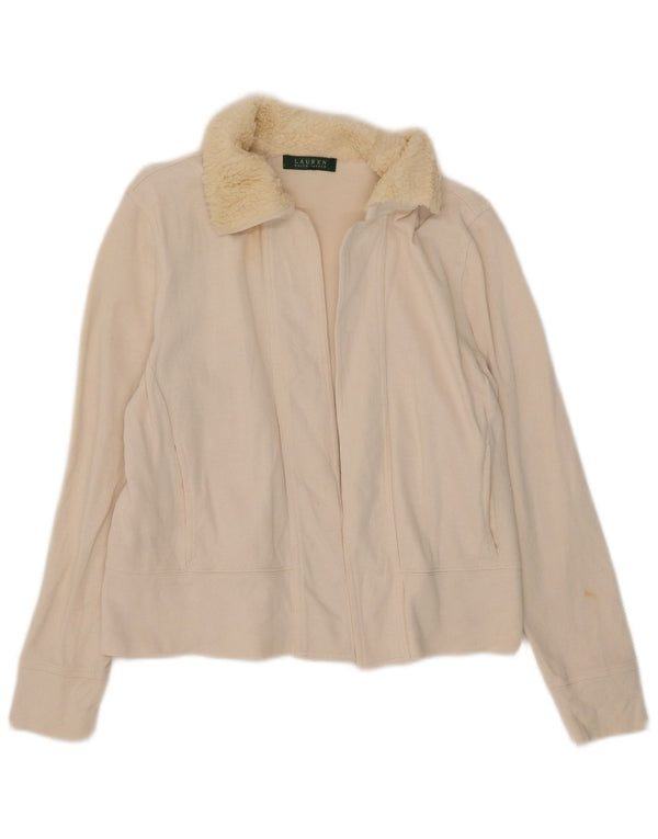 Maglione cardigan aperto da donna Ralph Lauren UK 14 Beige medio