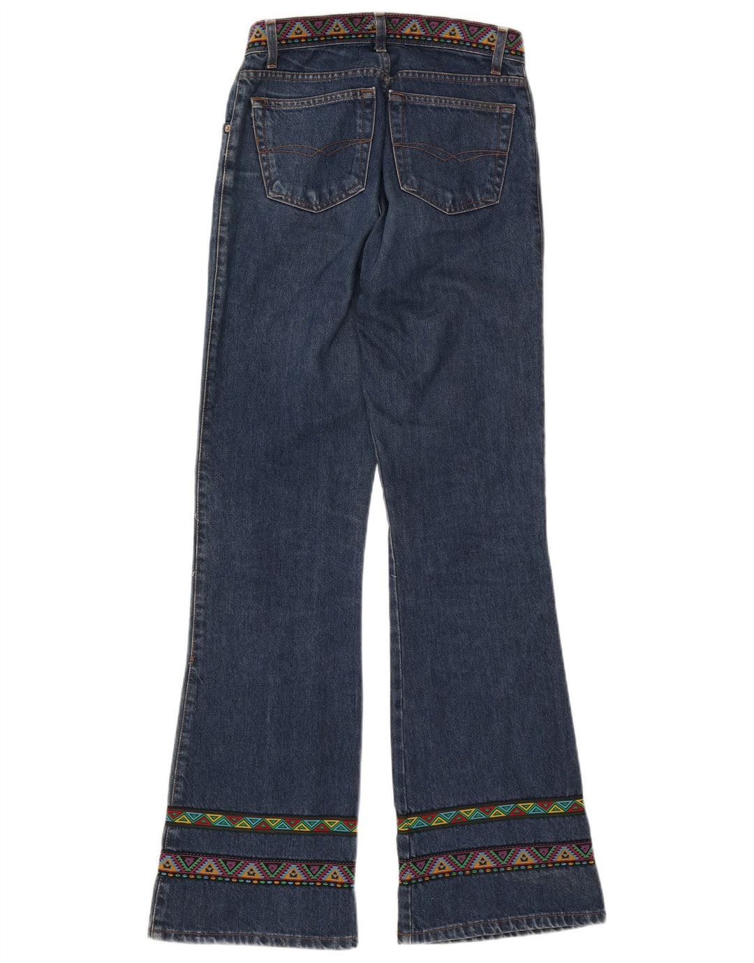 Jeans bootcut da donna ESISTO IT 44 medio W30 L34 cotone geometrico blu