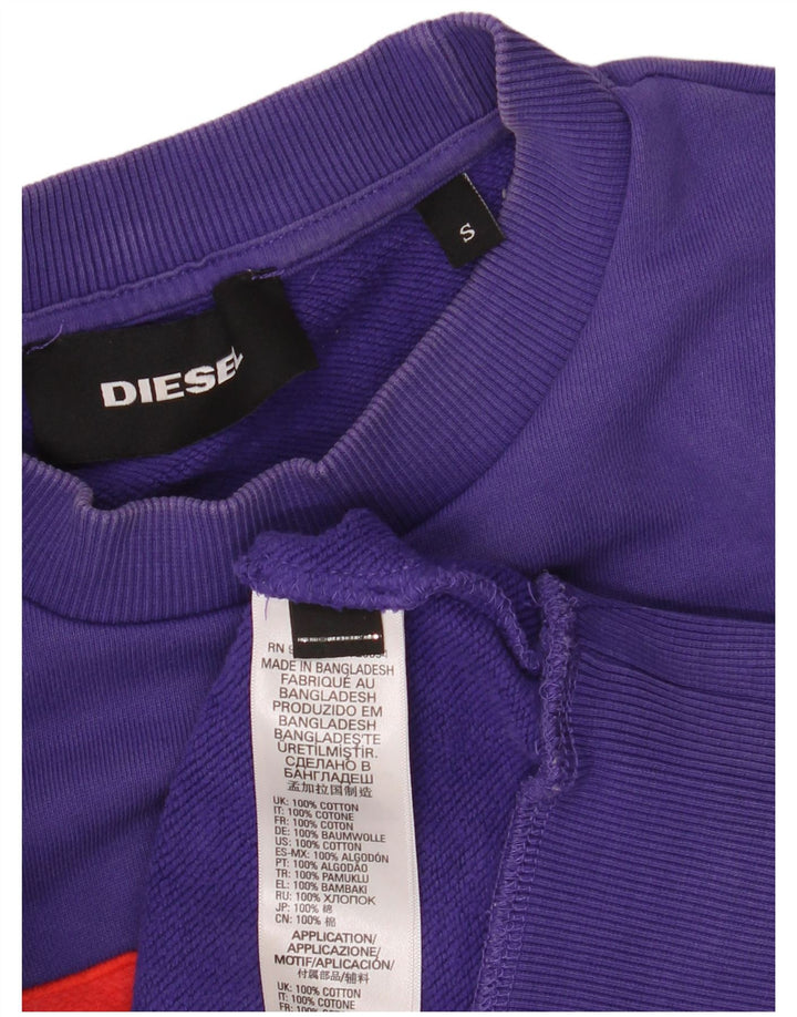 Diesel Felpa grafica da uomo Maglione Piccolo logo in cotone viola