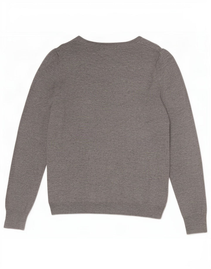 Maglione maglione con scollo a barca da donna Marks & Spencer UK 10 piccolo grigio chiazzato
