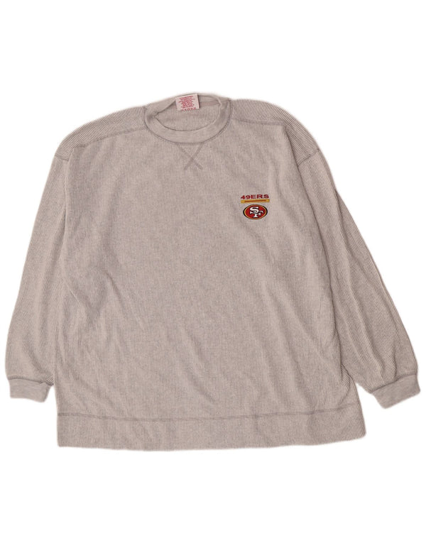 Felpa da uomo NFL SF 49ers maglione XL in cotone a righe grigie