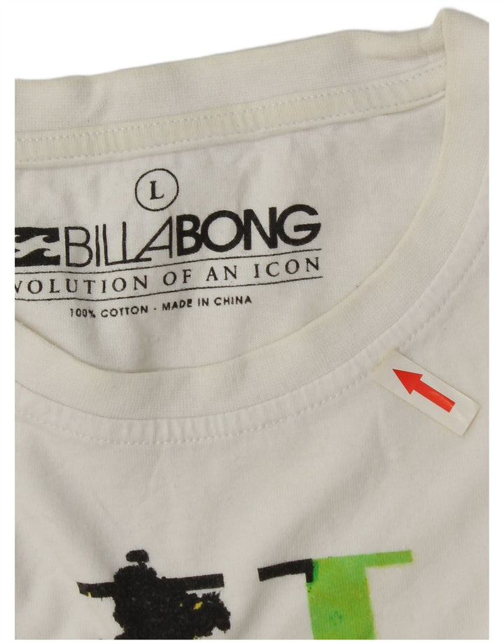 T-shirt grafica da uomo Billabong Top grande in cotone bianco