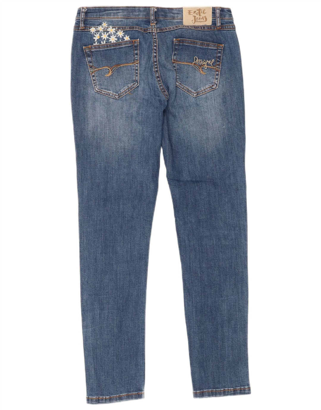 Jeans slim da donna Desigual W30 L28 blu floreale