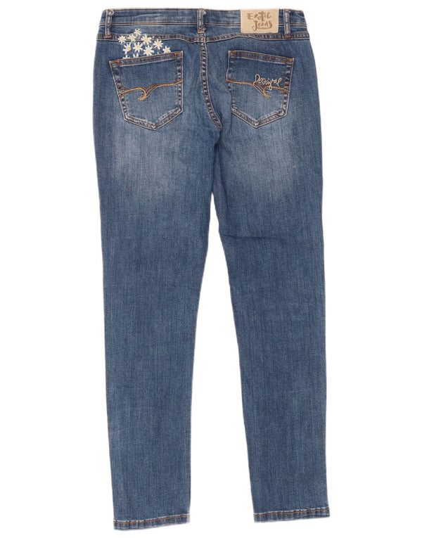 Jeans slim da donna Desigual W30 L28 blu floreale