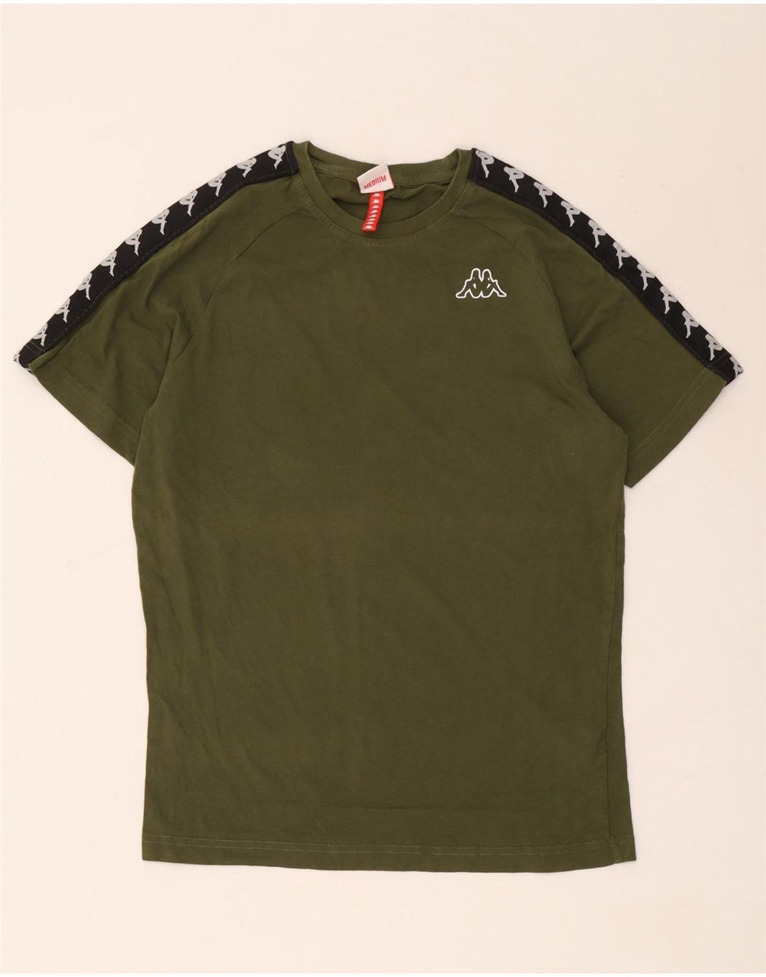 T-shirt grafica da uomo Kappa Top in cotone color block verde medio