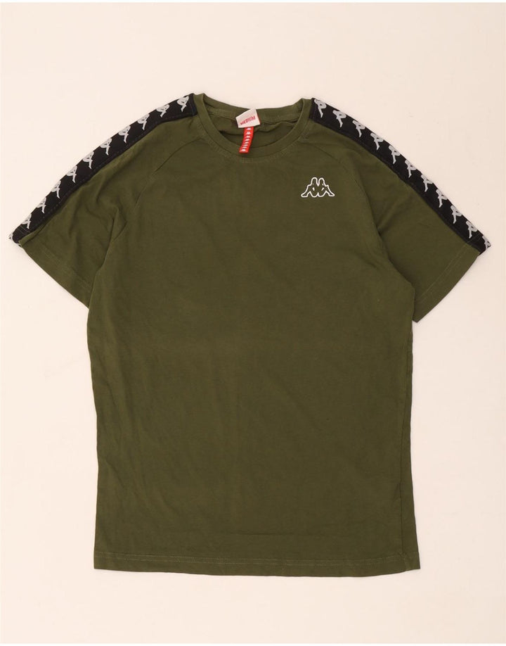 T-shirt grafica da uomo Kappa Top in cotone color block verde medio