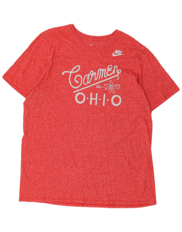 T-shirt grafica Nike Ohio Regular Fit da uomo 2XL in cotone rosso