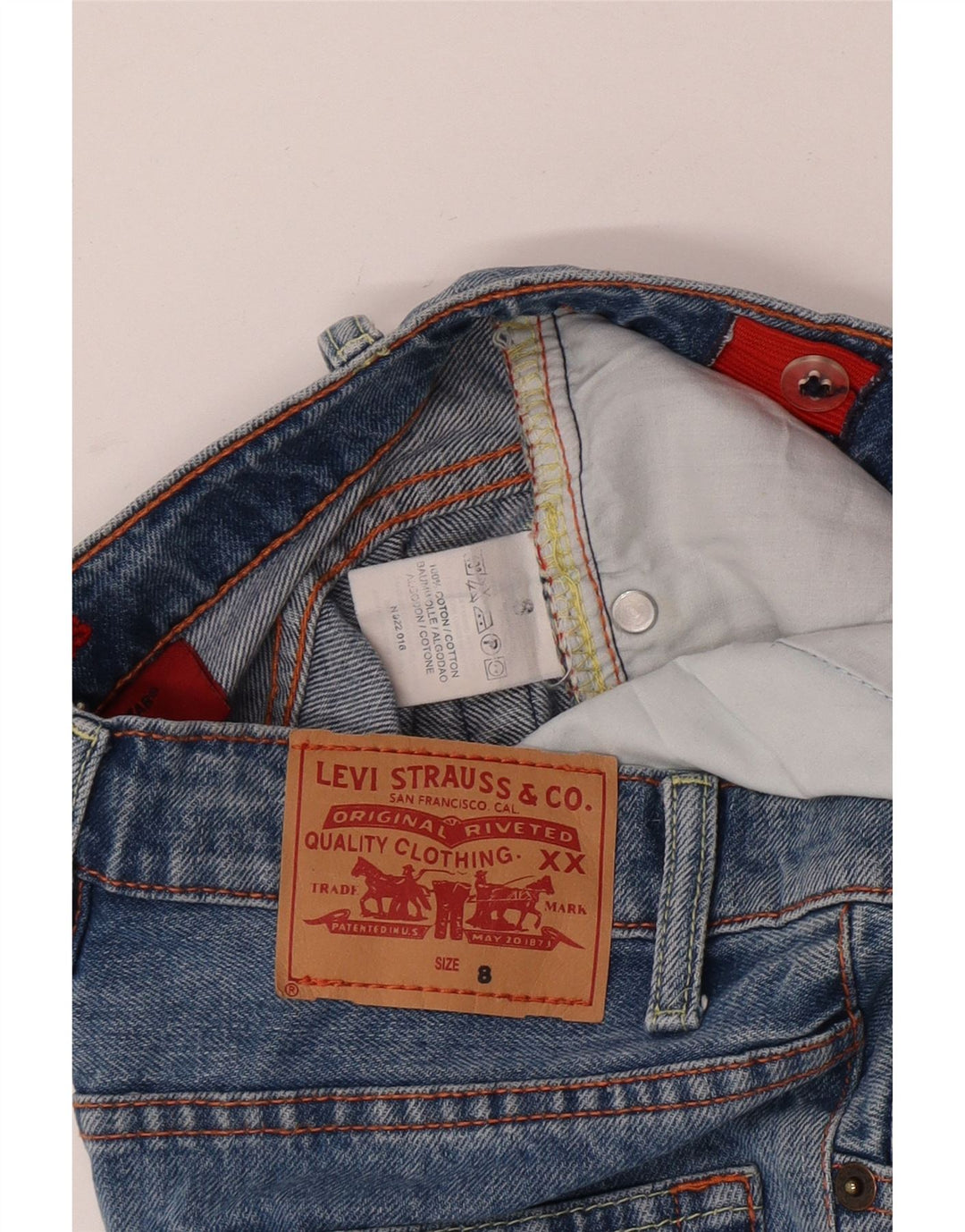 Jeans dritti per ragazzi Levi's 7-8 anni W24 L23 cotone blu