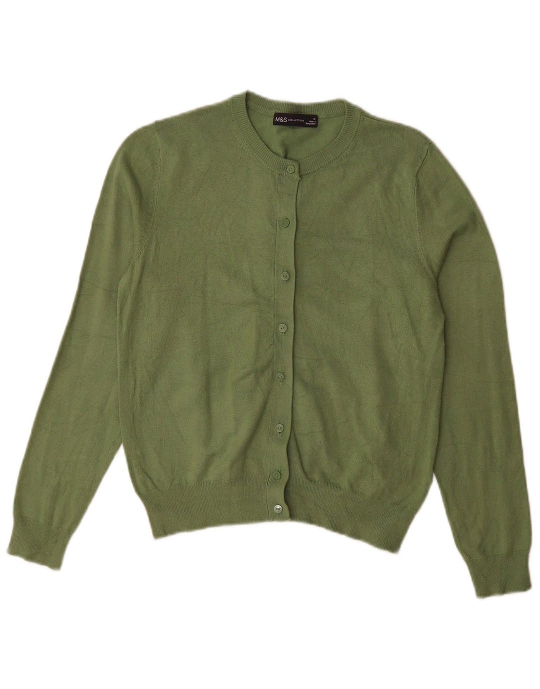 Maglione cardigan da donna Marks & Spencer UK 12 Viscosa verde medio