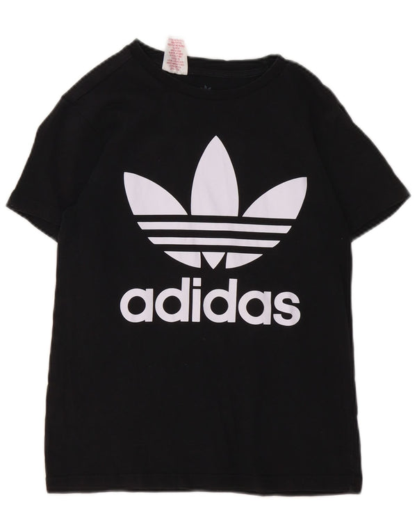 T-shirt grafica da ragazzo Adidas Top 11-12 anni in cotone nero