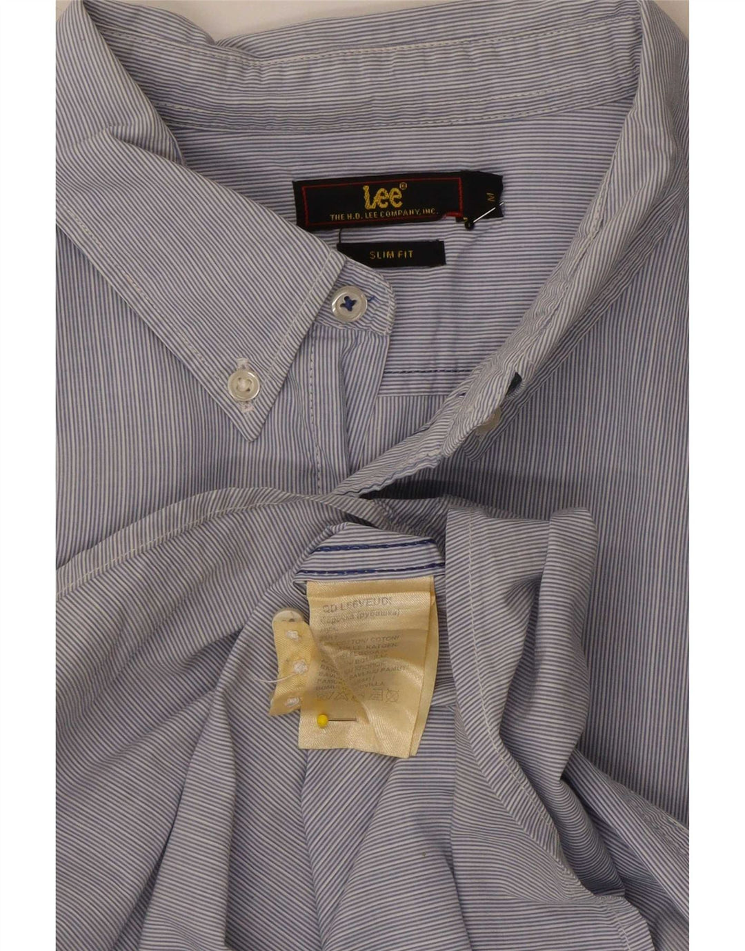 Camicia Lee da uomo slim fit in cotone gessato blu medio