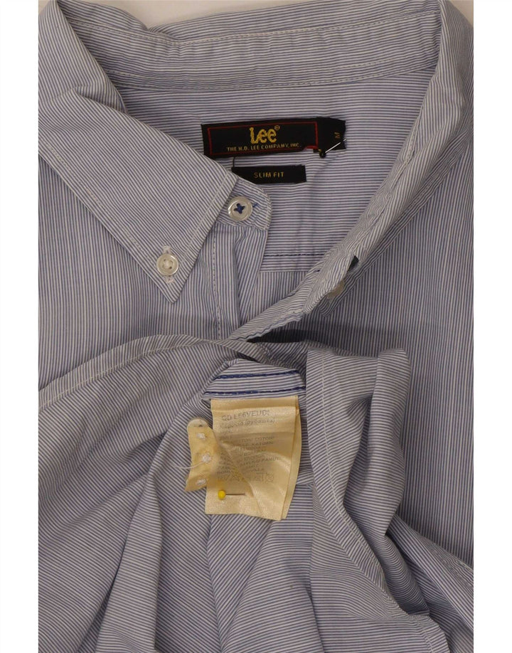 Camicia Lee da uomo slim fit in cotone gessato blu medio