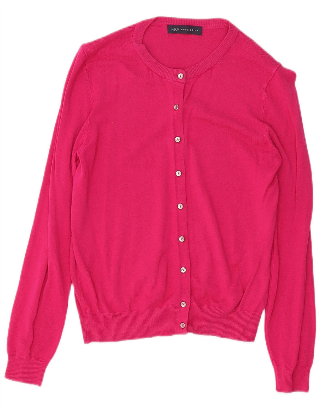 Maglione cardigan da donna Marks & Spencer UK 12 Viscosa rosa medio